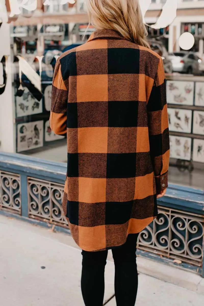 Dunnmall Contrast Plaid Coat