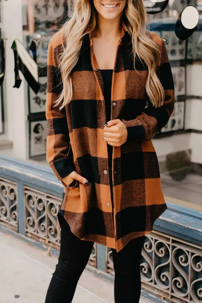 Dunnmall Contrast Plaid Coat