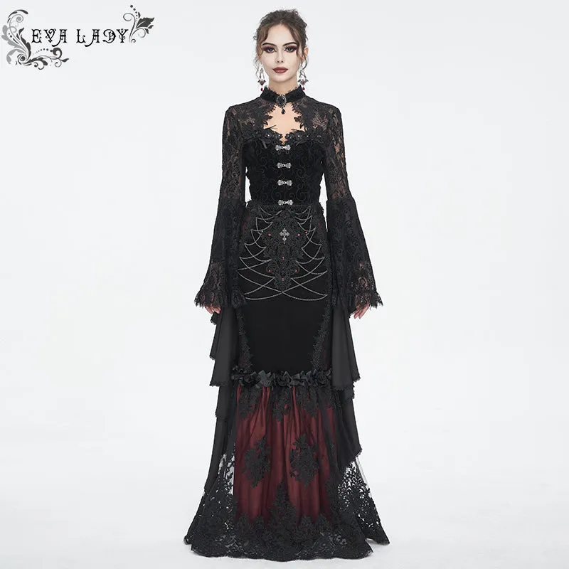 ECT014 Gothic women's one-piece long-sleeved short coat