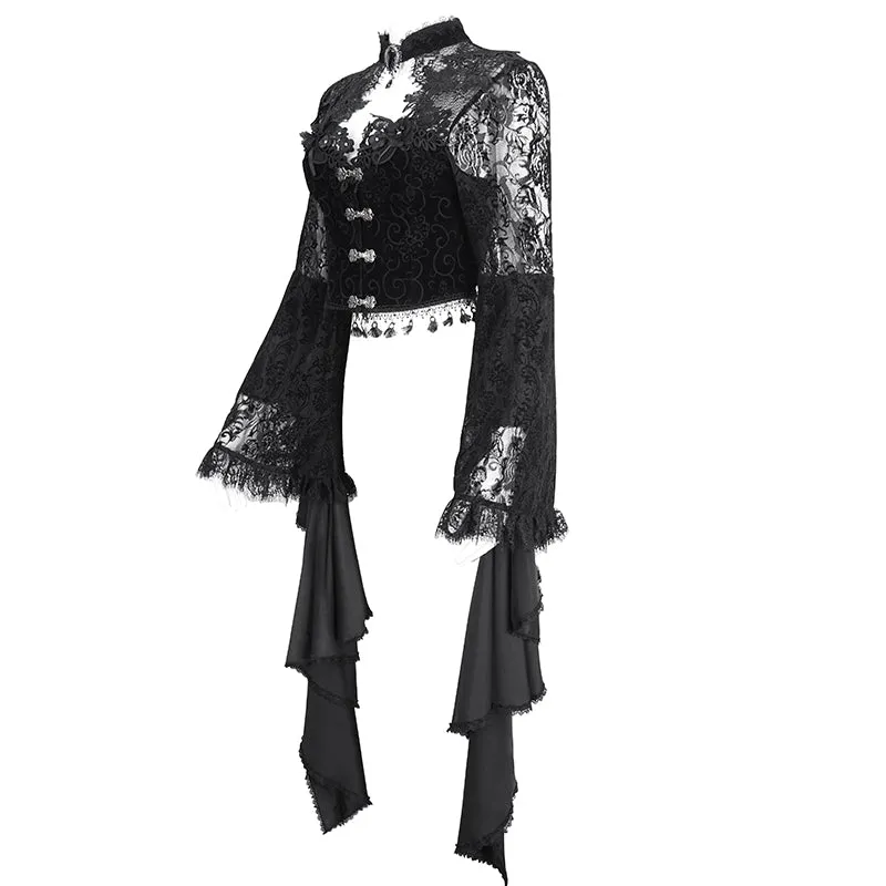 ECT014 Gothic women's one-piece long-sleeved short coat