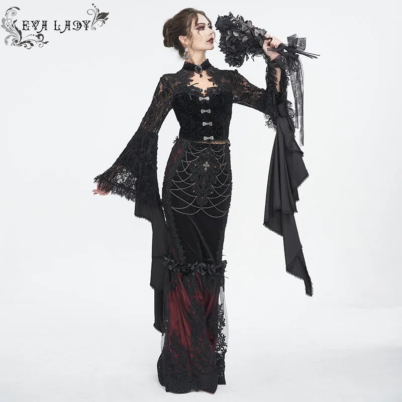 ECT014 Gothic women's one-piece long-sleeved short coat