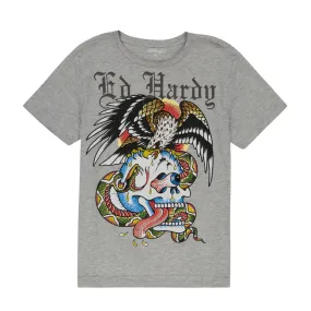 ED HARDY Rhinestone Battle Skull Tee