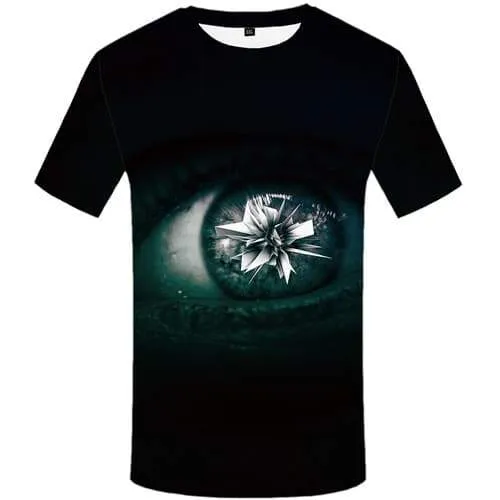 Eye T-shirt Men Geometric Shirt Print Abstract Tshirt Printed Black T-shirts 3d Novel T-shirts Graphic Short Sleeve Full Print