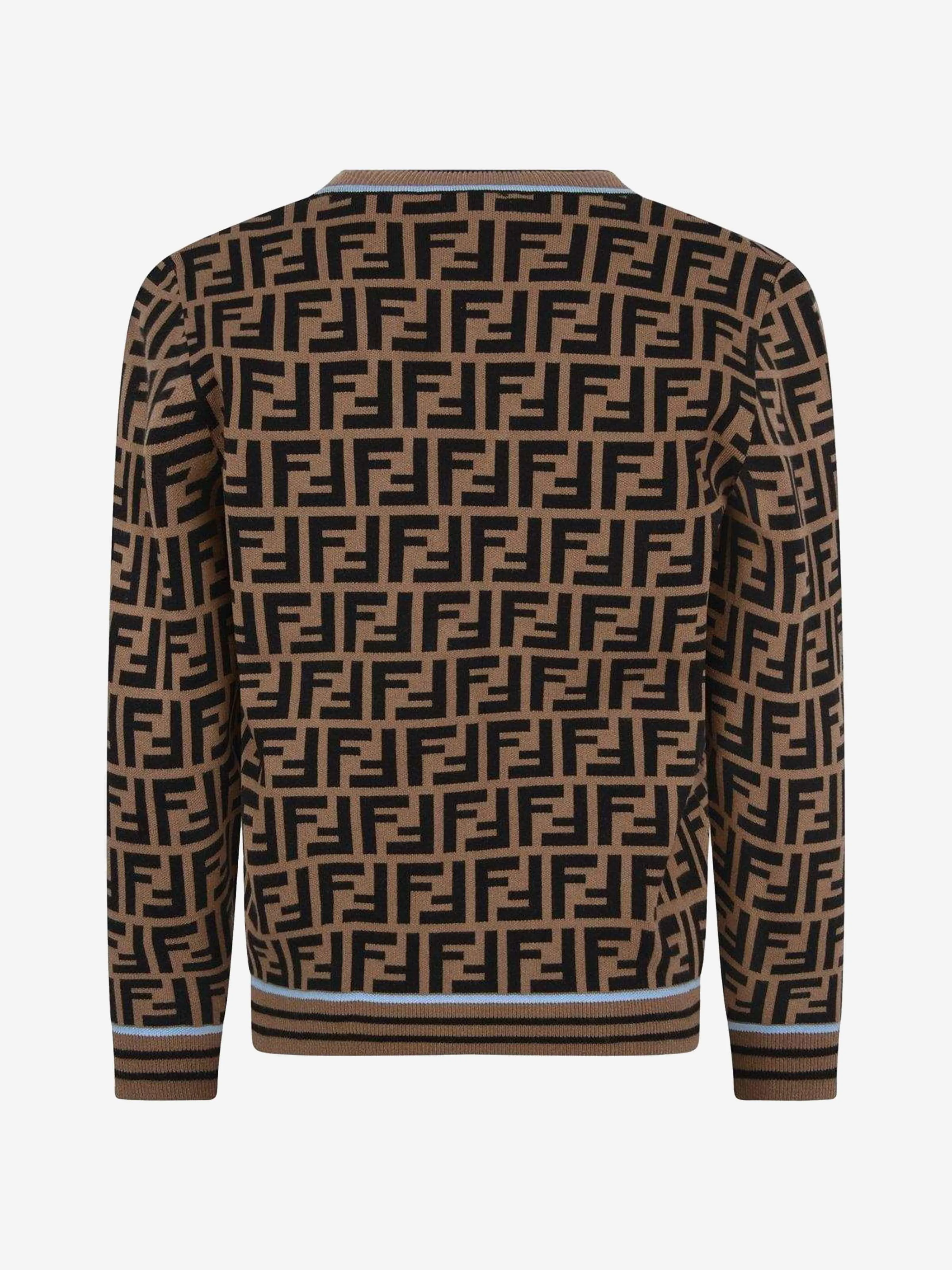 Fendi Boys Cardigan - Wool FF Logo Cardigan