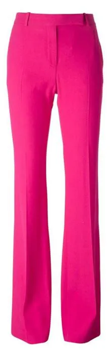 Flared-Leg Dress Pants-Hot Pink