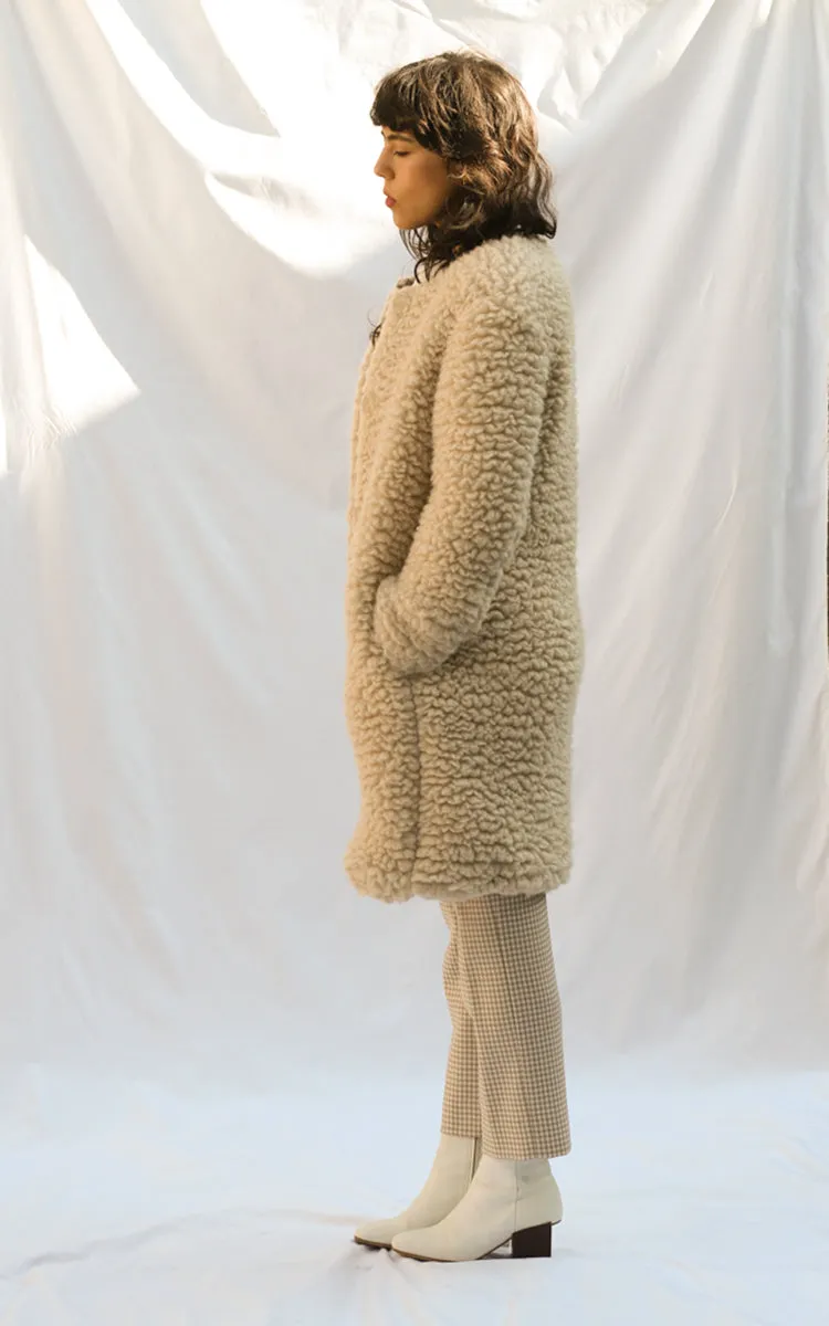 FURRY CASHMERE COAT WITH TAGS