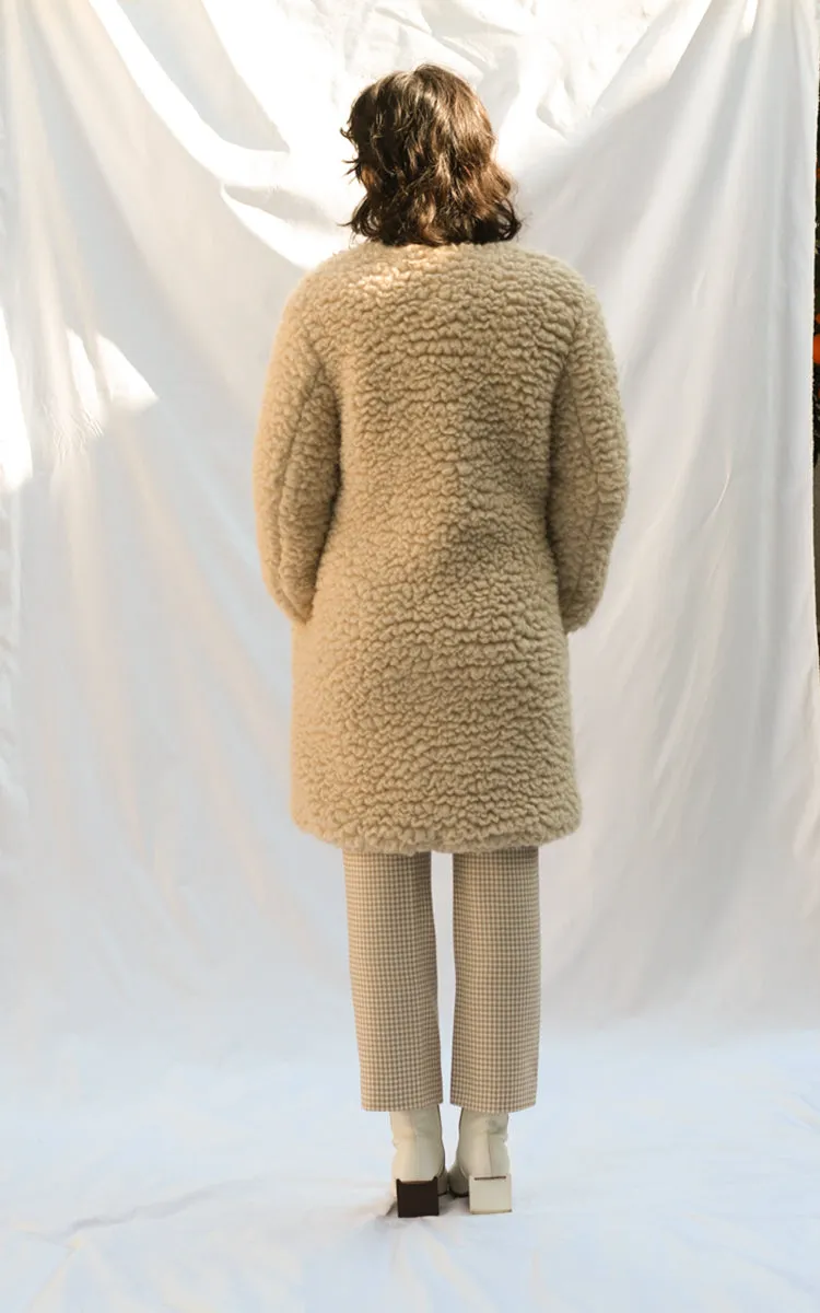 FURRY CASHMERE COAT WITH TAGS