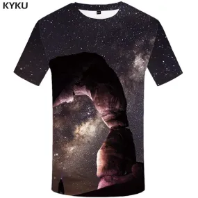 Galaxy Space T-shirts Men Vortex Tshirt Anime Flame Tshirts Print Harajuku T shirts Funny Gothic T-shirt 3d Mens Clothing