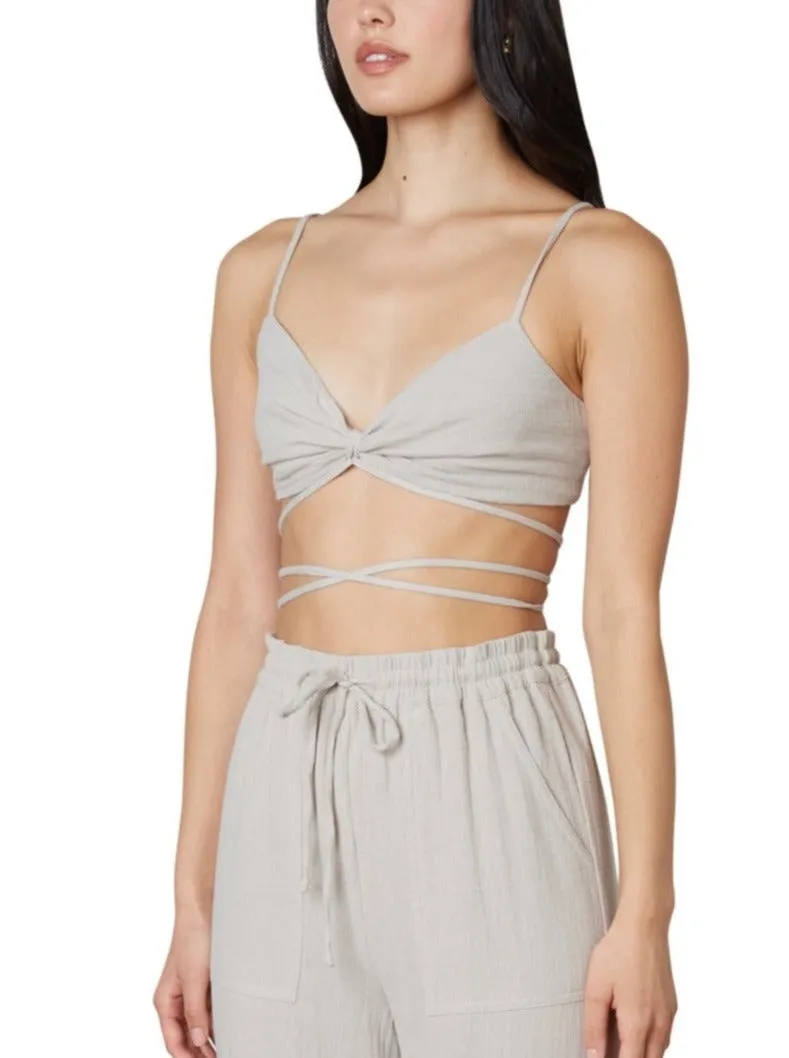 Gray Tie Wrap Bralette Top