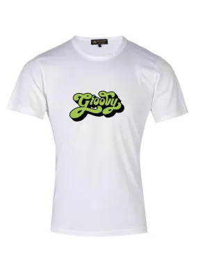 'Groovy' Retro Style Text White T-Shirt