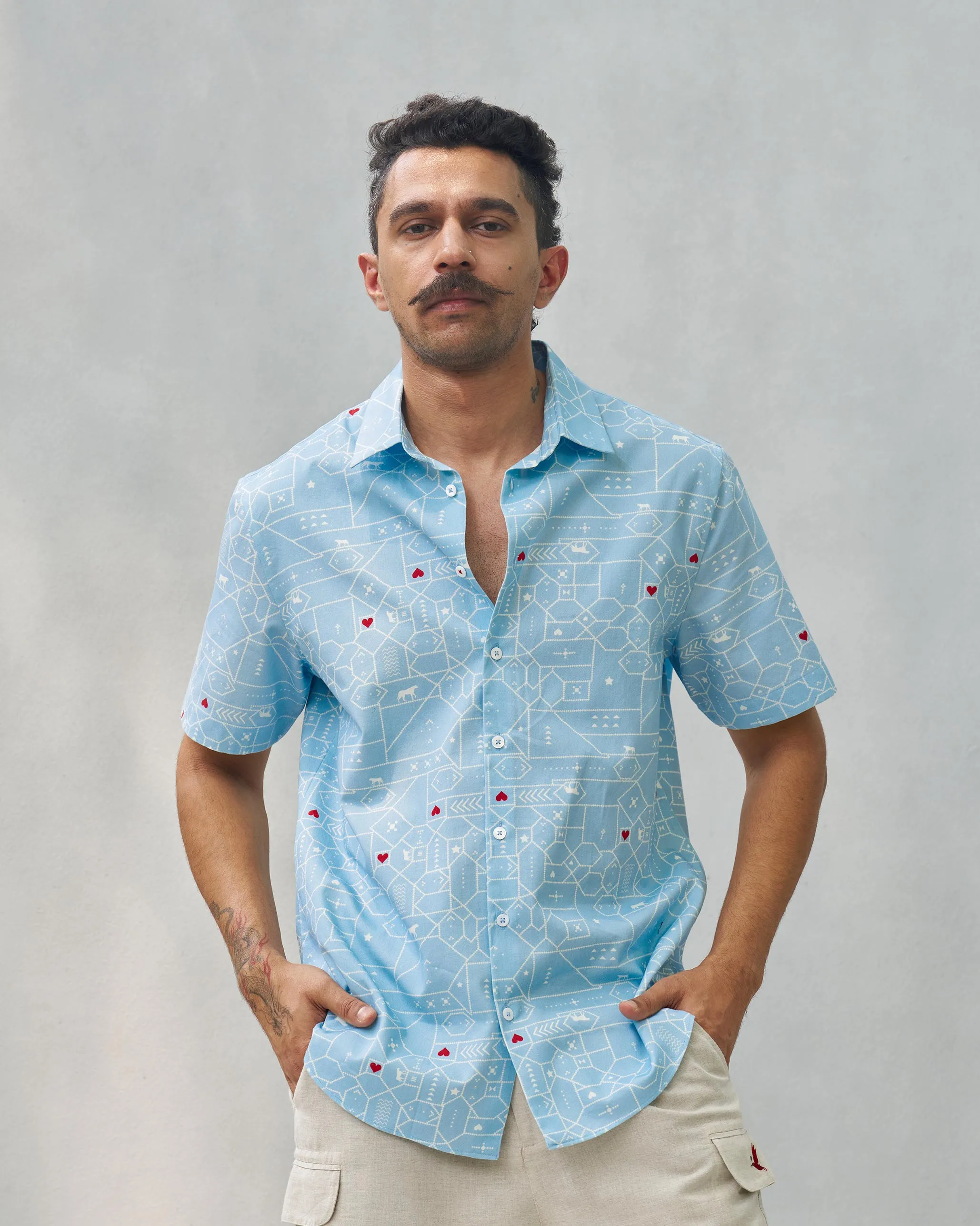 Half Sleeves Shirt - Blue