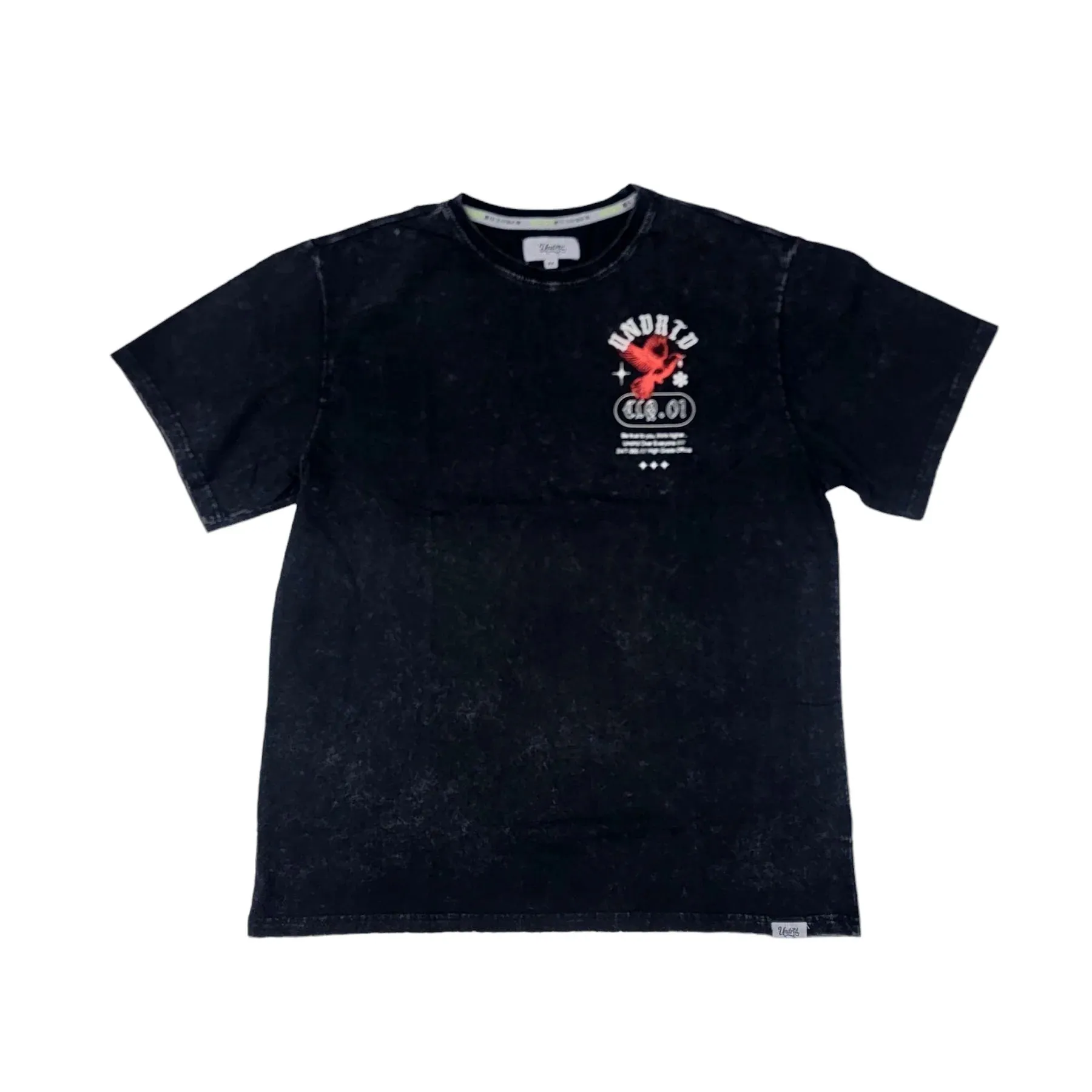 HIGHLY UNDRTD CLIQUE Washed Vintage Graphic T-Shirt - Black