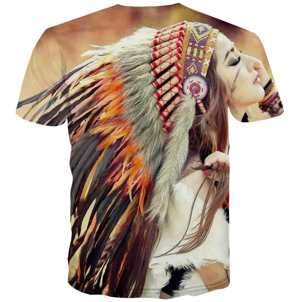 Indians T-shirt Men Grassland T-shirts Graphic Sunset Tshirts Casual War T-shirts 3d