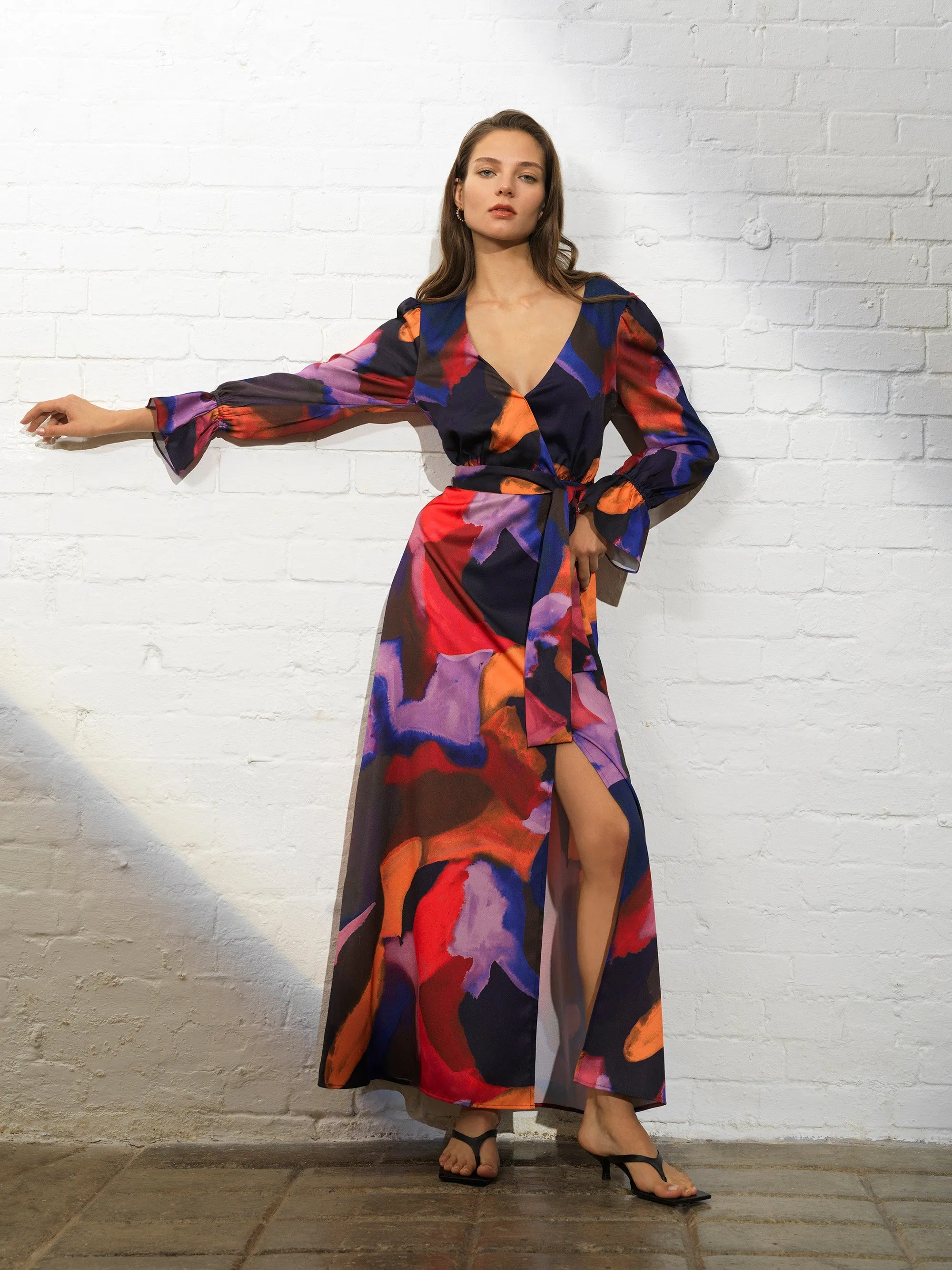 Isadora Drape Wrap Maxi Dress