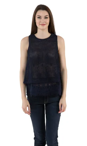 J.O.A. Sleeveless Double Layer Top