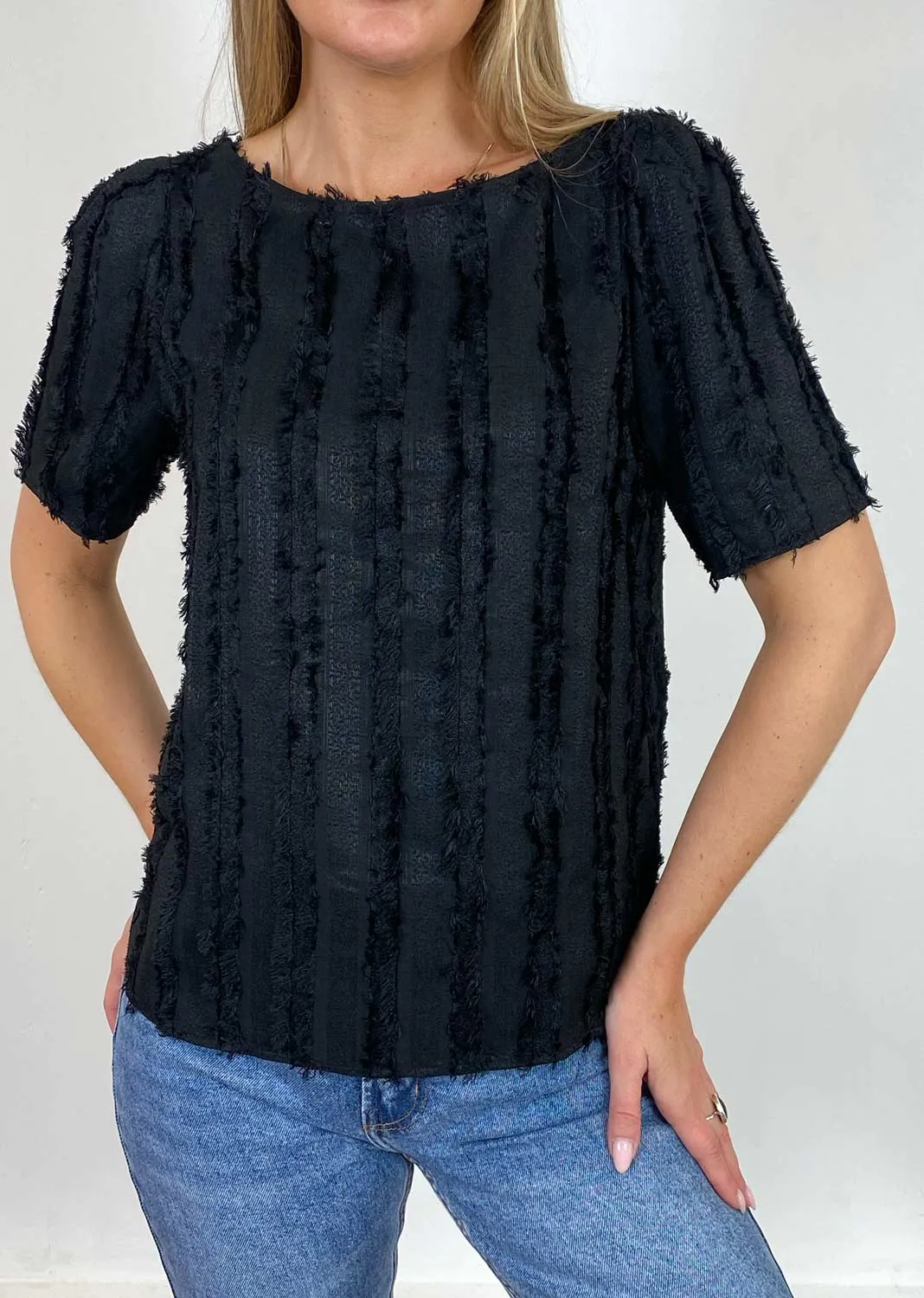 Judea Boatneck Fringed Top