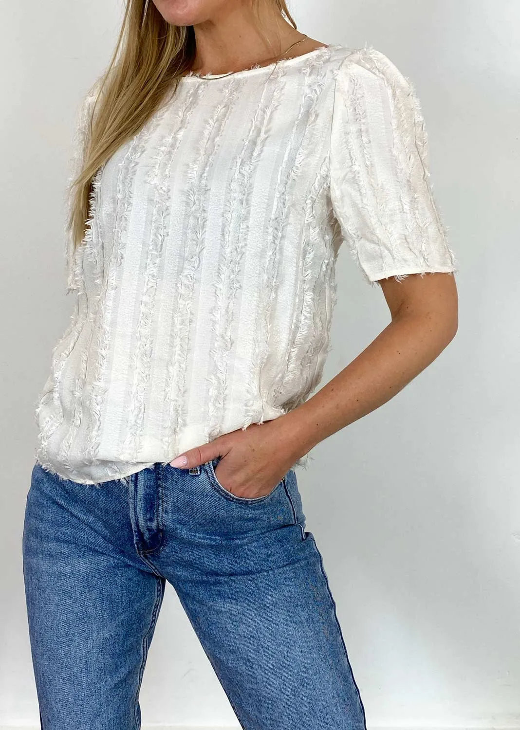 Judea Boatneck Fringed Top