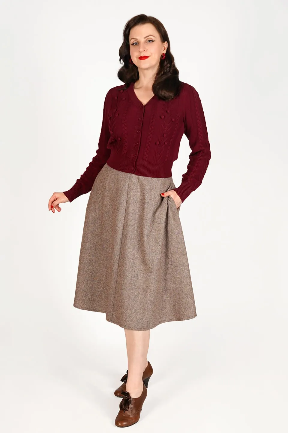 Judy Cardigan in Burgundy