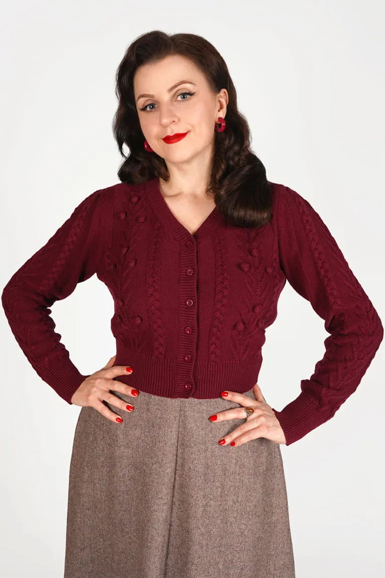 Judy Cardigan in Burgundy