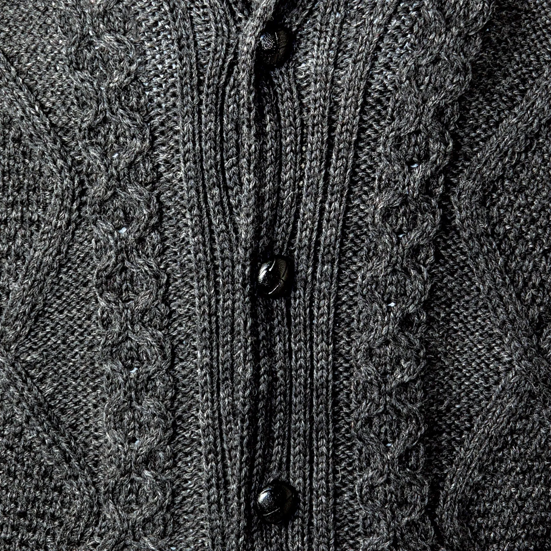 Kerry Shawl Collar Button Knit Cardigan- Charcoal