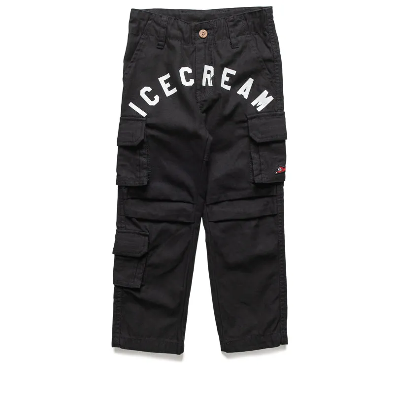 Kids Ice Cream Maple Cargo Pants - Black