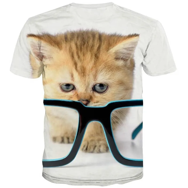 kitten tshirt cat shirt 3D pet men Casual art costume