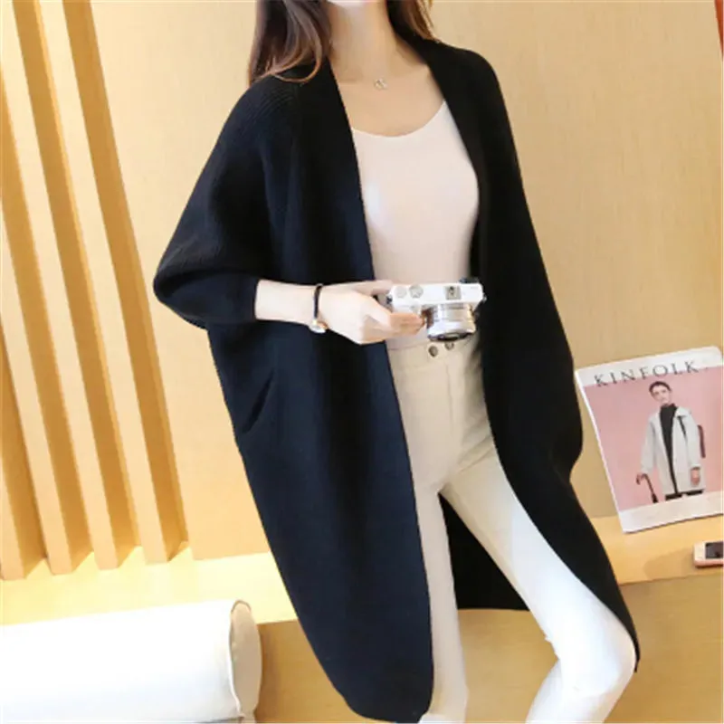 Knit Batwing Longline Cardigan Sweater for Women