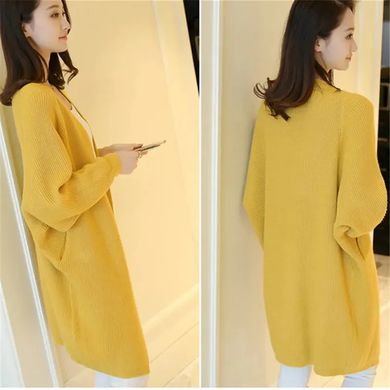 Knit Batwing Longline Cardigan Sweater for Women