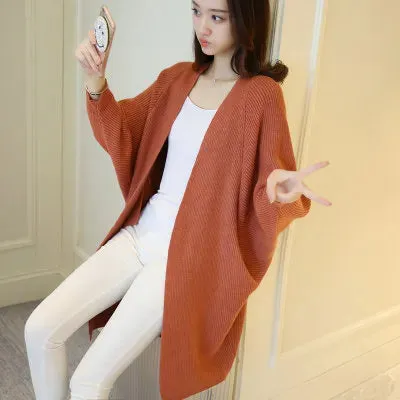 Knit Batwing Longline Cardigan Sweater for Women