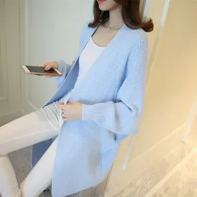 Knit Batwing Longline Cardigan Sweater for Women