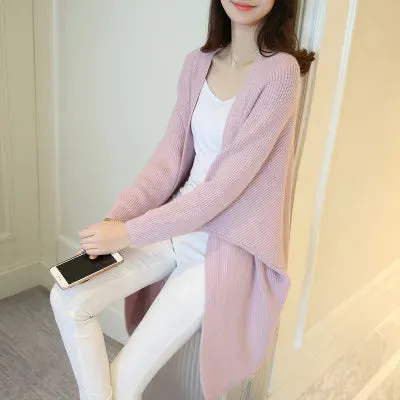 Knit Batwing Longline Cardigan Sweater for Women