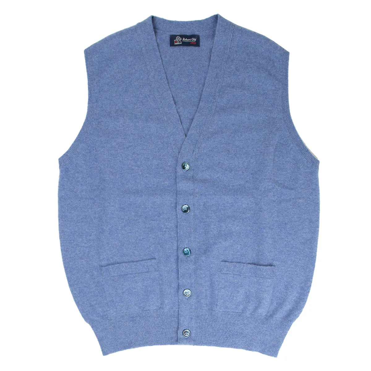 Lapis Blue Beaulieu Cashmere Sleeveless Cardigan