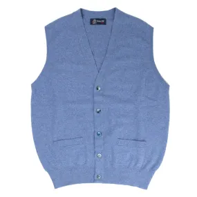 Lapis Blue Beaulieu Cashmere Sleeveless Cardigan