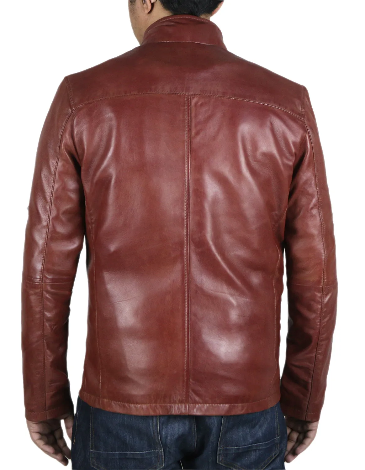 Leather Jackets Hub Mens Genuine Lambskin Leather Jacket (Black, Classic Jacket) - 1501135