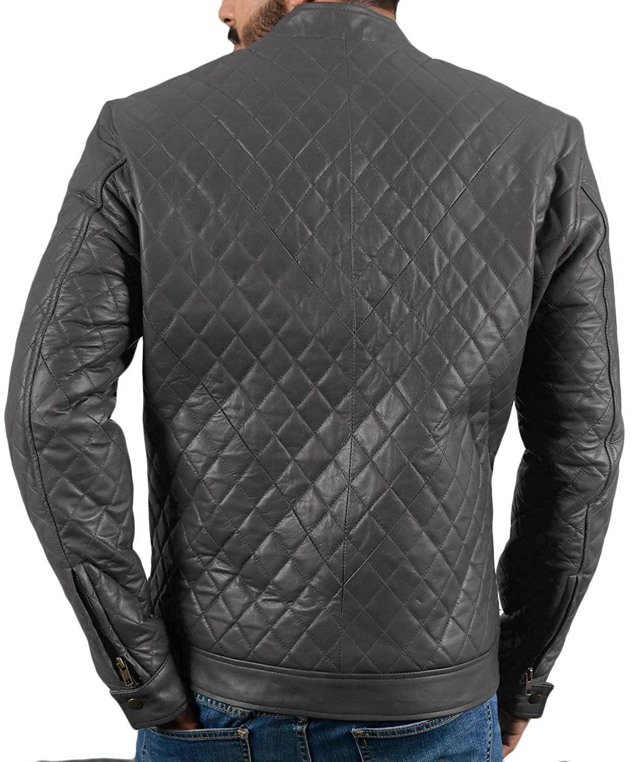 Leather Jackets Hub Mens Genuine Lambskin Leather Jacket (Black, Fencing Jacket) - 1501324