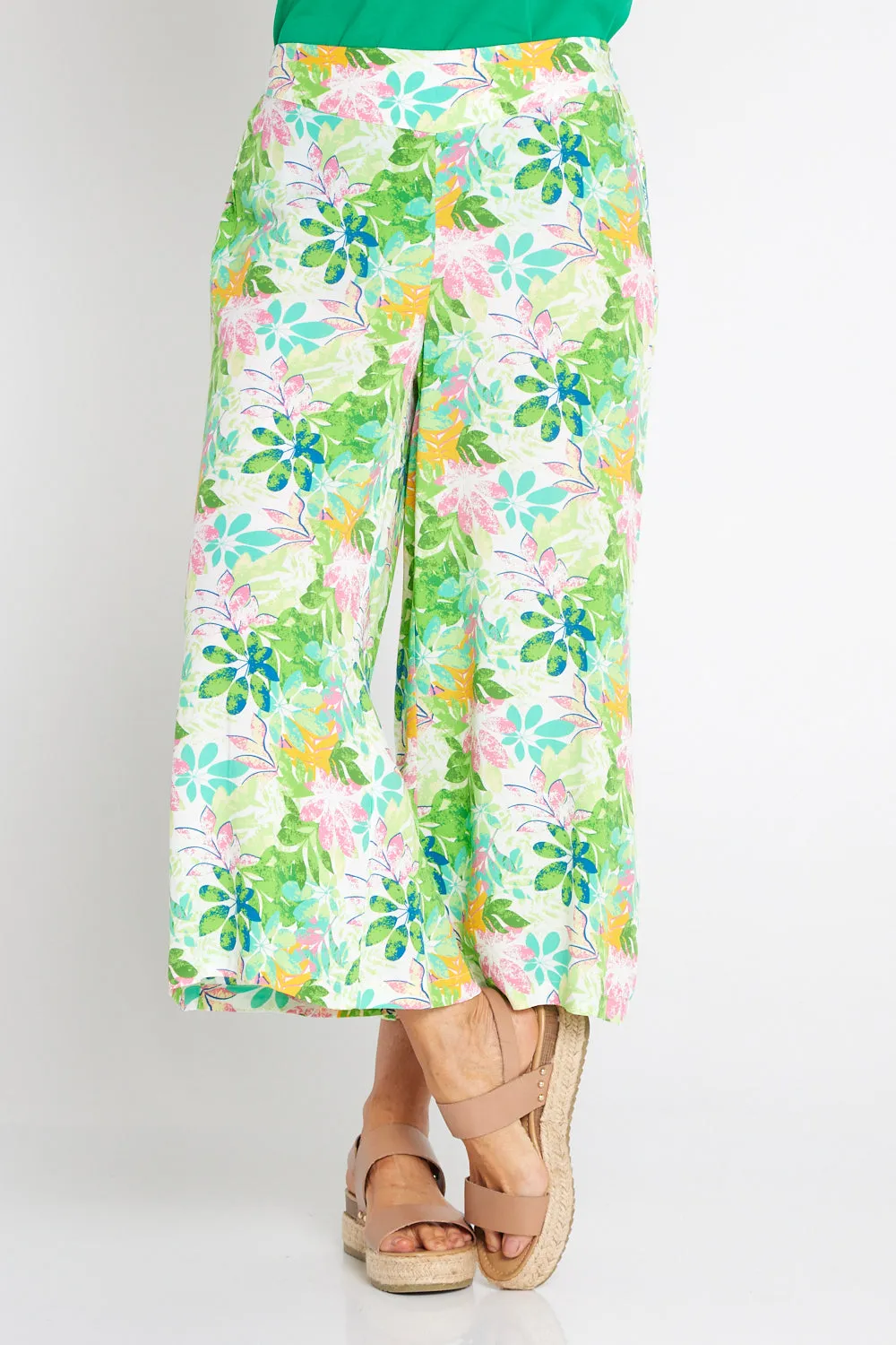 Leaves of Love Print Pants - Green Tree Floral