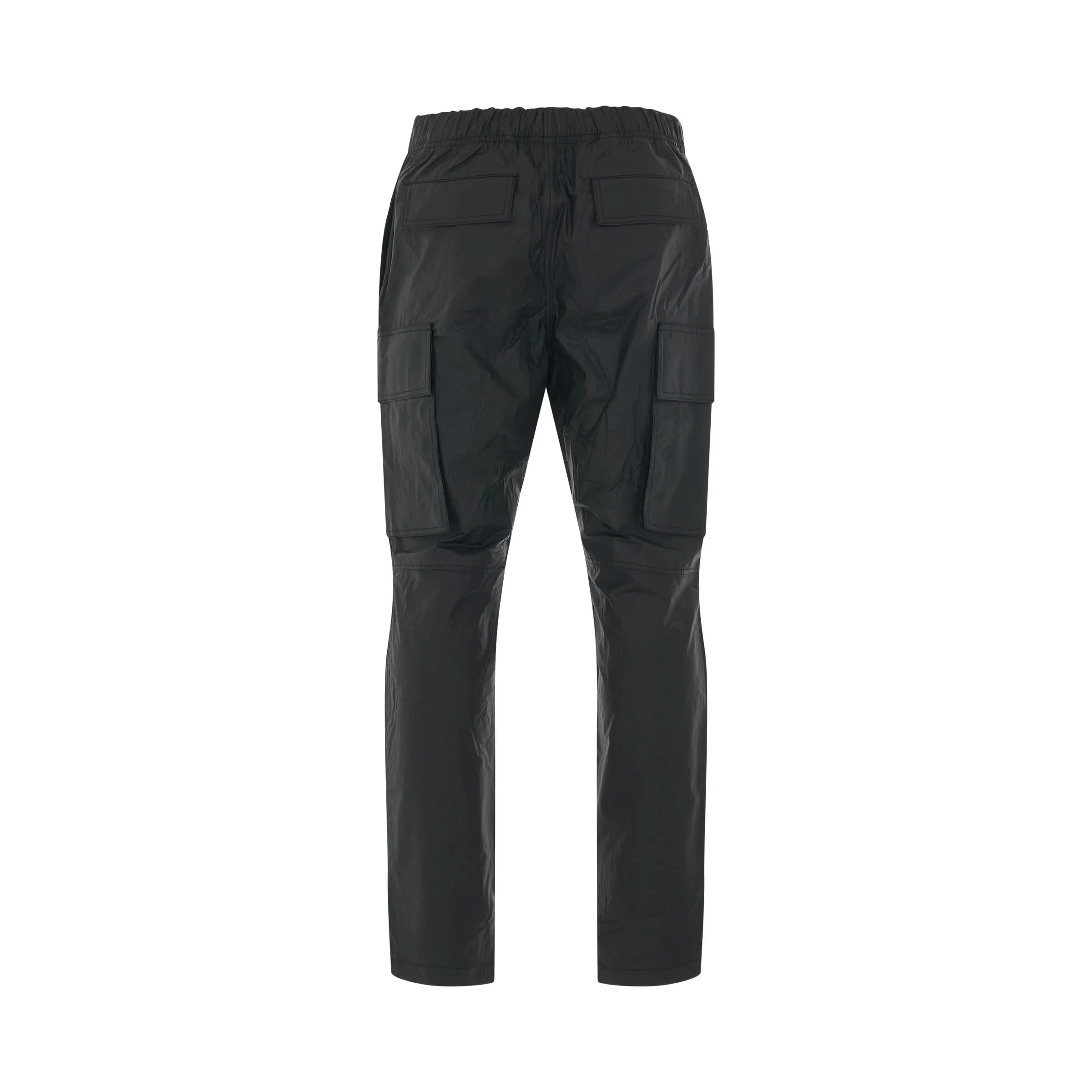 Light Coated Cotton Trousers in Black