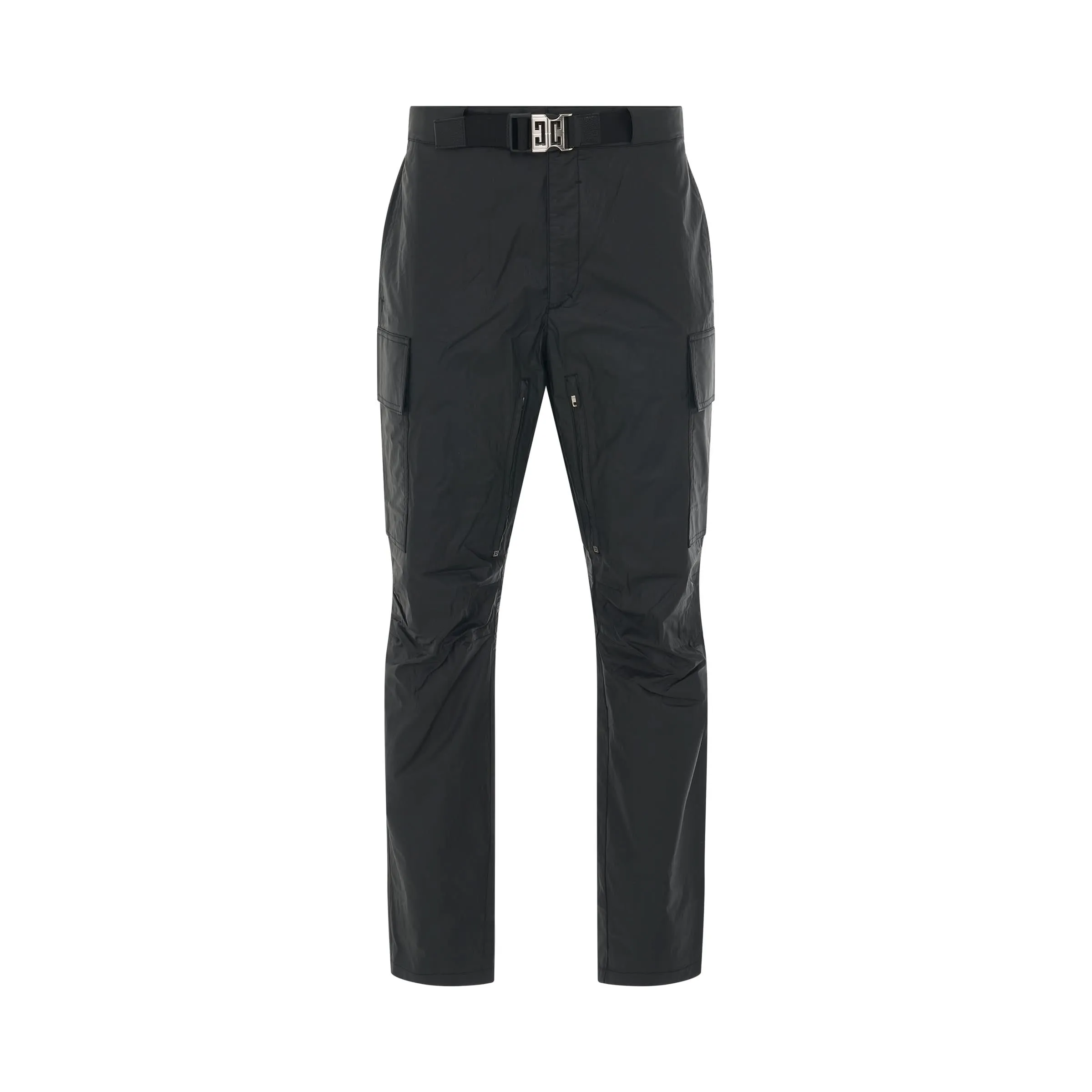 Light Coated Cotton Trousers in Black