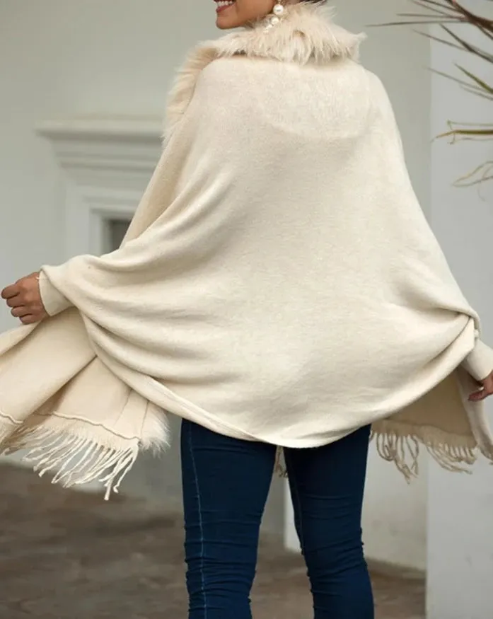 Maple Leaf Knitted Cape