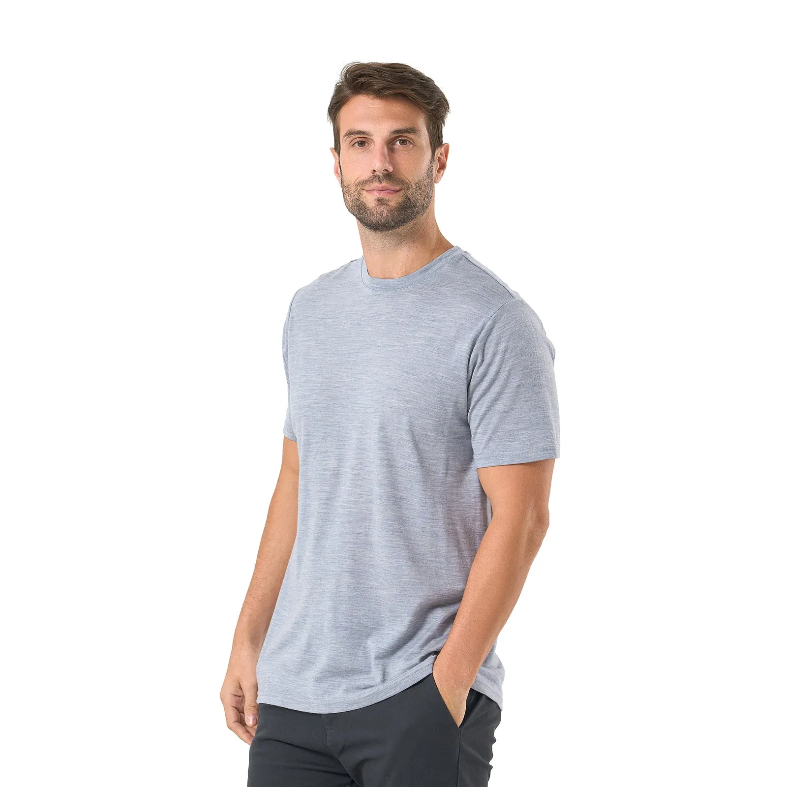 Men's Merino 200g Short Sleeve T-Shirt Grey Heather