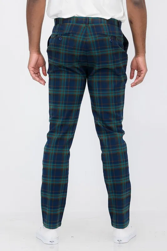 Mens Plaid Trouser Pants