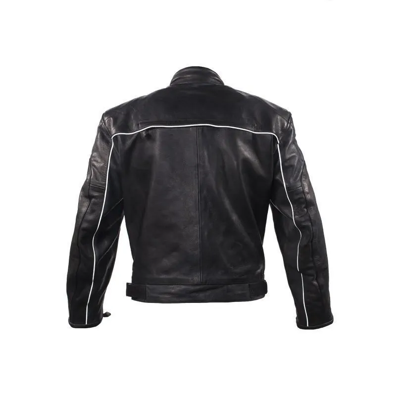 Men's Racer Jacket with Reflective Piping, MJ780-BLK-09-DL