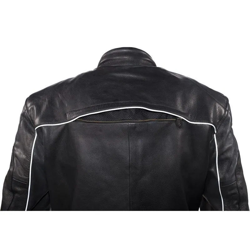 Men's Racer Jacket with Reflective Piping, MJ780-BLK-09-DL