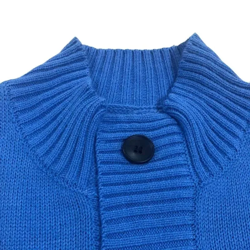 Men's Sweater Slim Fit Cardigan Knitted Single Breasted Button Winter Stand Collar Cardigan S4450721