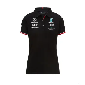 Mercedes Womens Polo, Team, Black, 2021