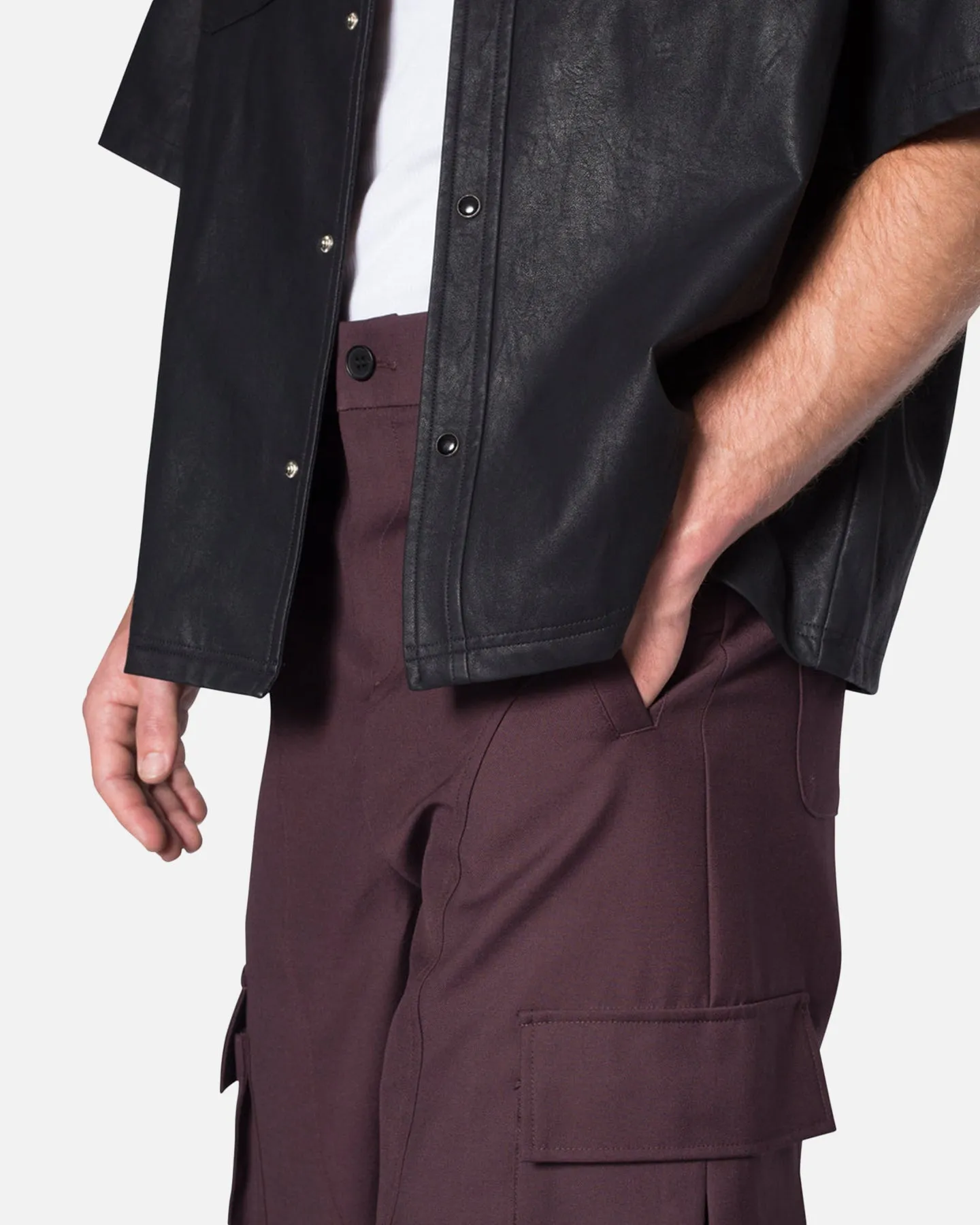 MNML Baggy Cargo Trouser Pants Burgundy