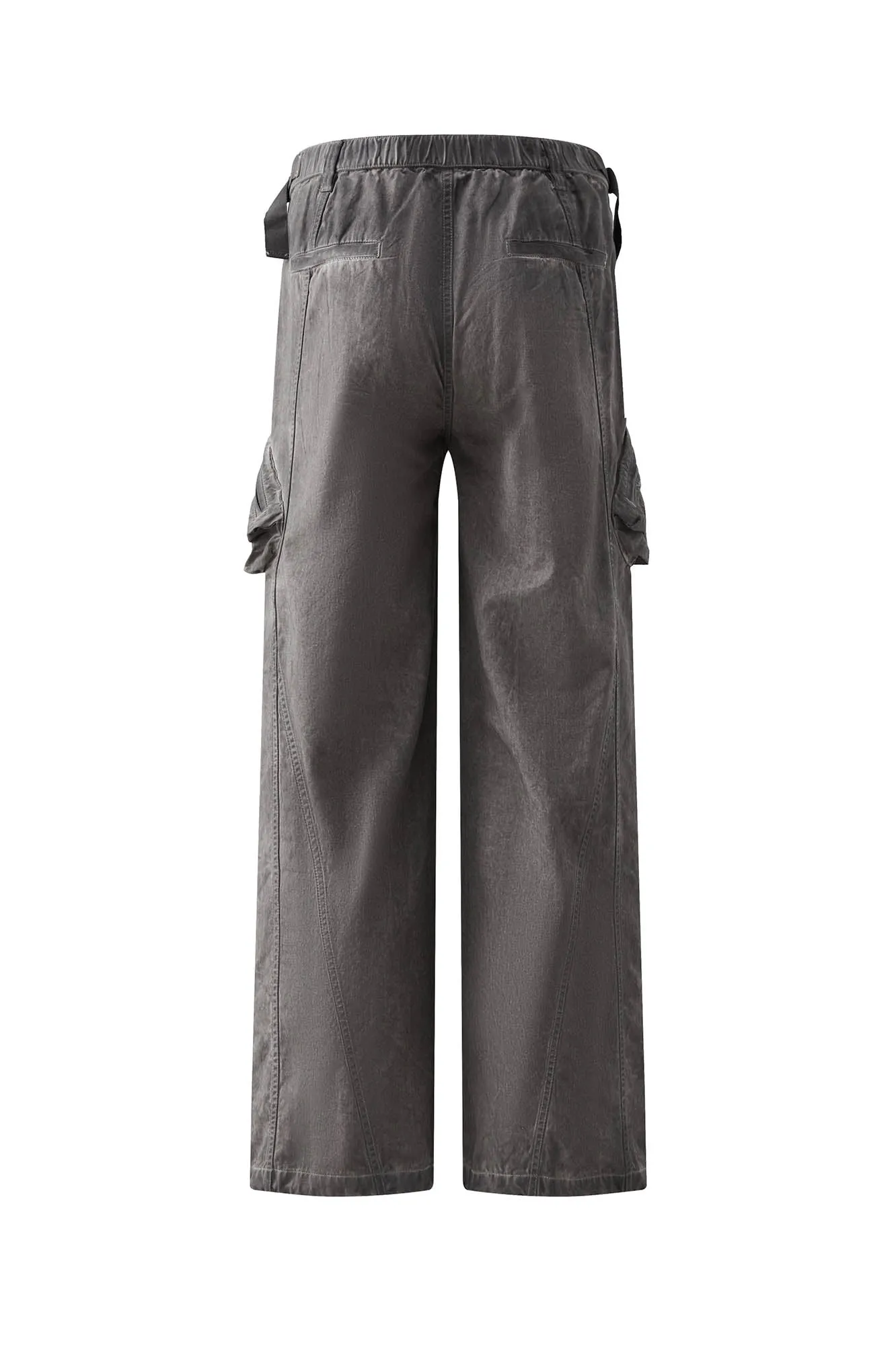 Multi-Pocket Crinkled Drawstring Cargo Pants