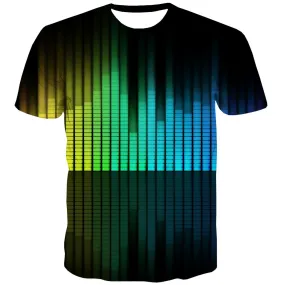 Music T shirts Men Instrument Tshirts Cool Retro Tshirts Casual Electronic Shirt Print