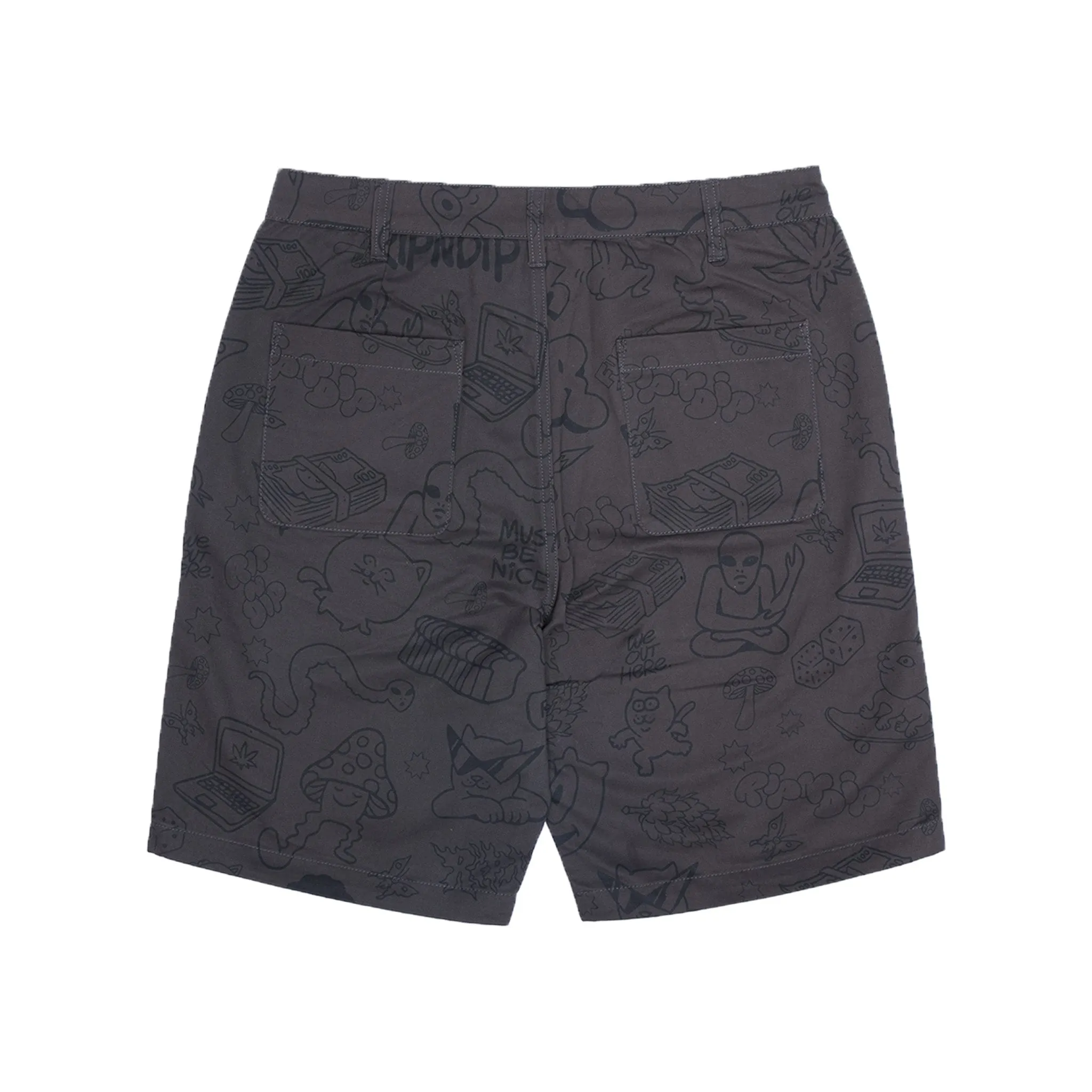 Nerm Doodle Twill Shorts (Chocolate)