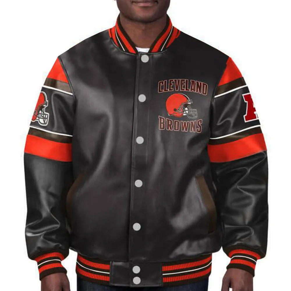 NFL Cleveland Leather Jacket For Men and Women